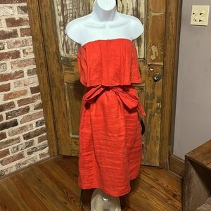 Strapless Red Linen